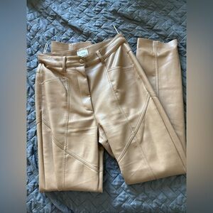 Wilfred Tan Leather Pants